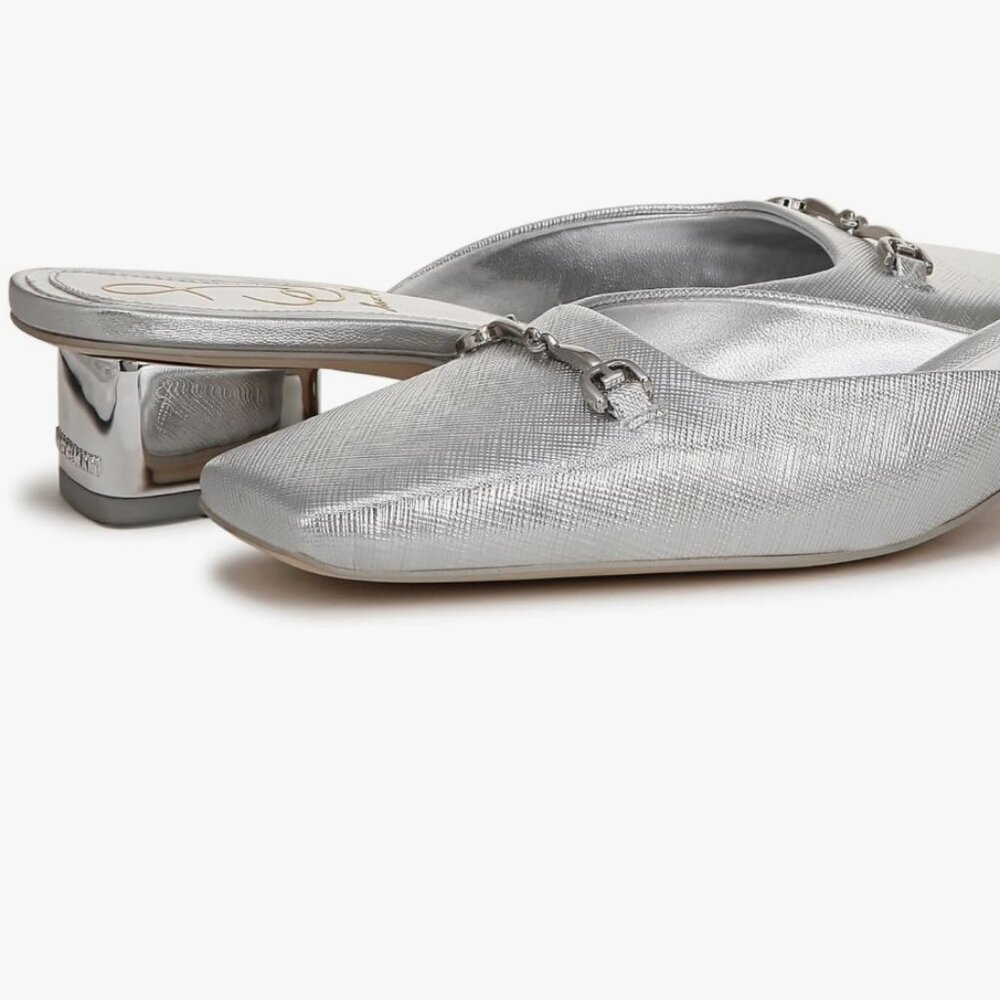 Sam Edelman Ollie Square Toe Mule Soft Silver